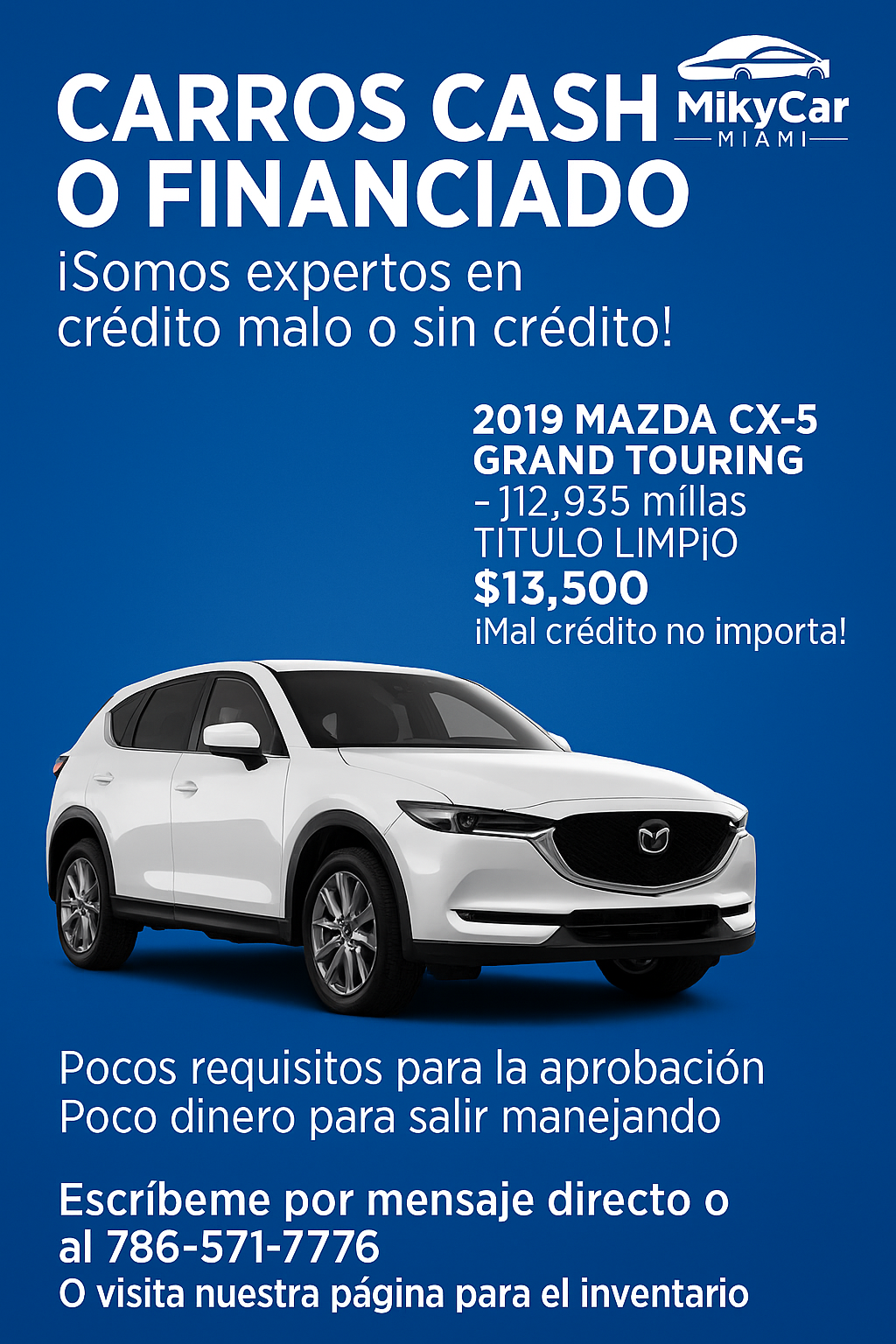 🚘 2019 Mazda CX-5 Grand Touring – 112,935 millas - Título limpio